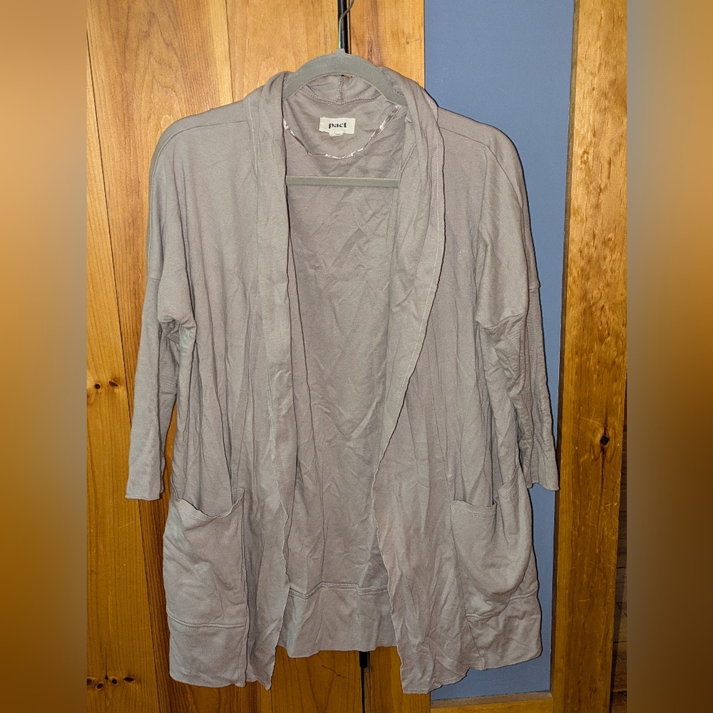 Pact Airplane Cotton Cardigan Oyster S/M LIKE NEW